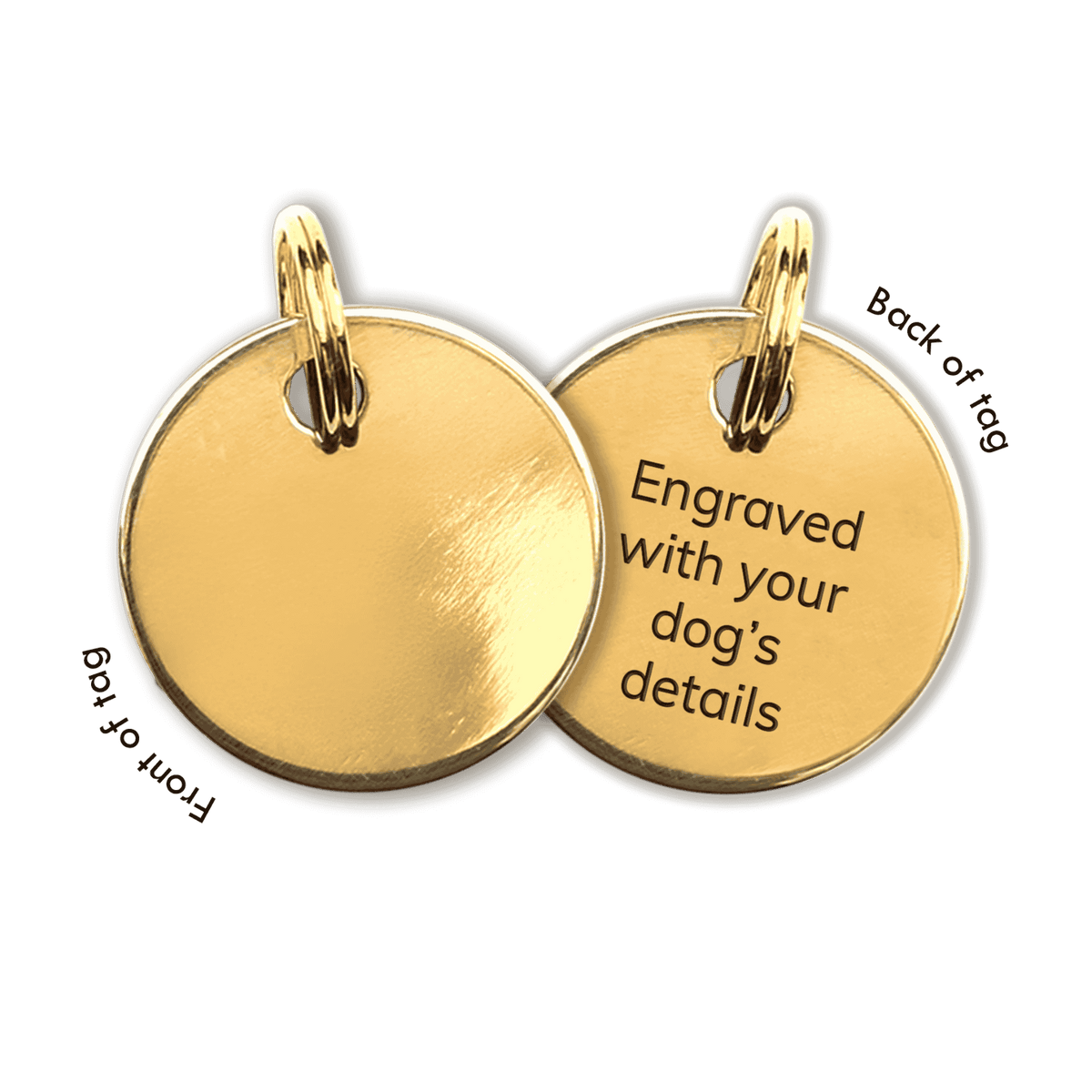 Engraved Gold Dog ID Tag | Suitable For Small Dogs – Rowlie
