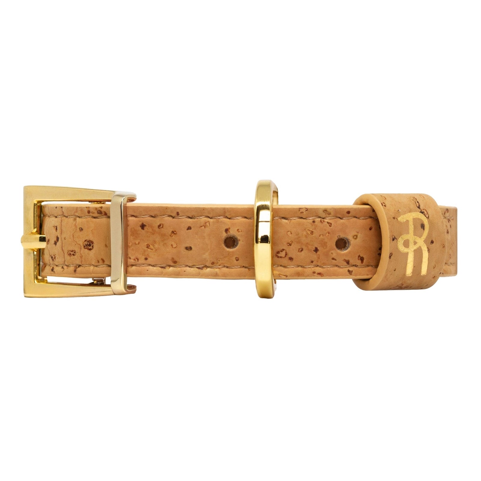 Cork Vegan Leather Small Dog Collar #style_natural-vegan-cork
