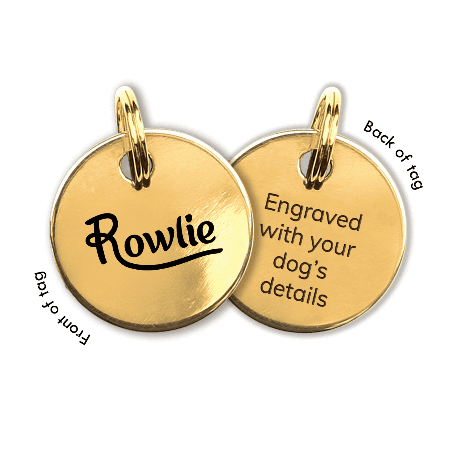 Engraved Gold Dog ID Tag | Suitable For Small Dogs – Rowlie Engraved Gold Dog ID Tag | Suitable For Small Dogs – Rowlie