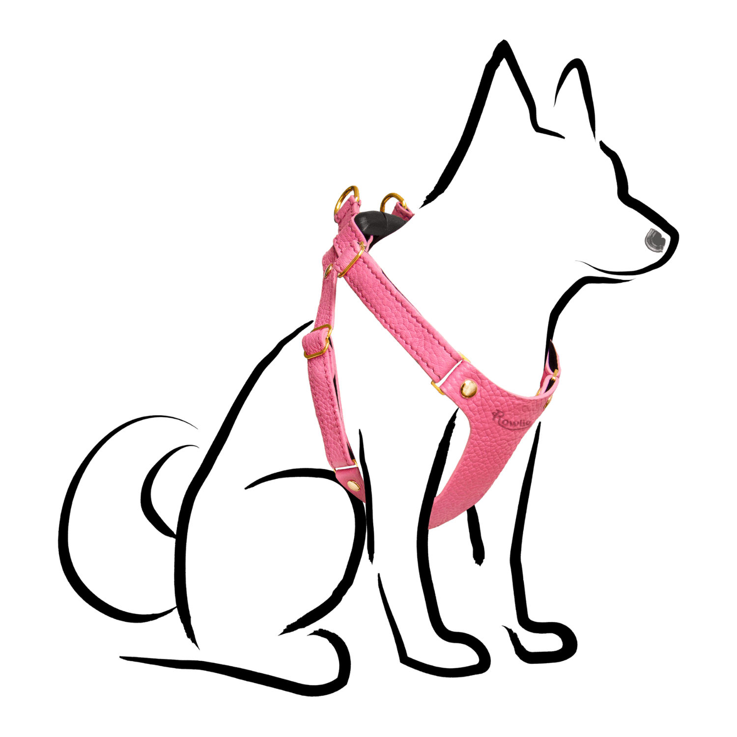 Leather Small Dog Harness - Rowlie - Rose Pink #style_rose-pink-leather