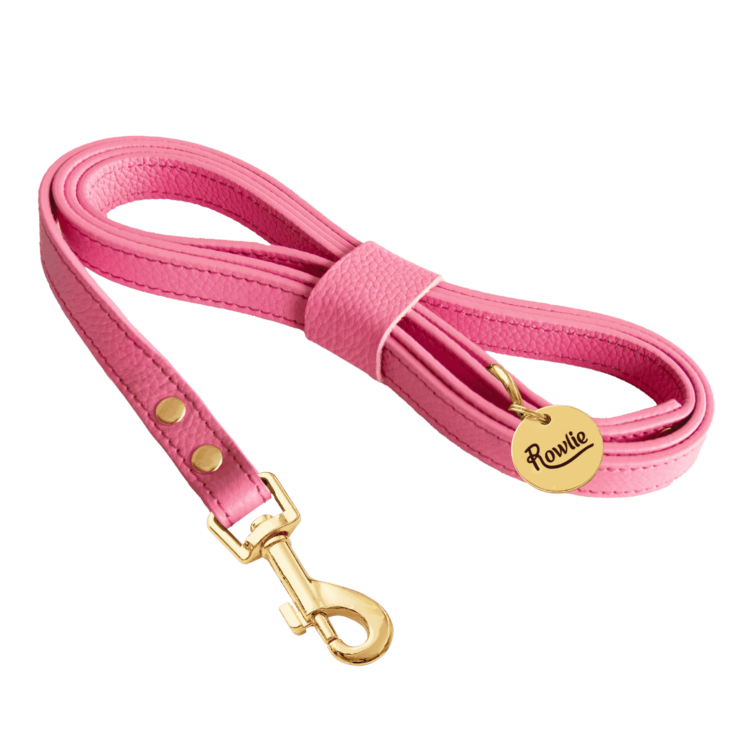 Leather Small Dog Leash - Rowlie #style_rose-pink-leather
