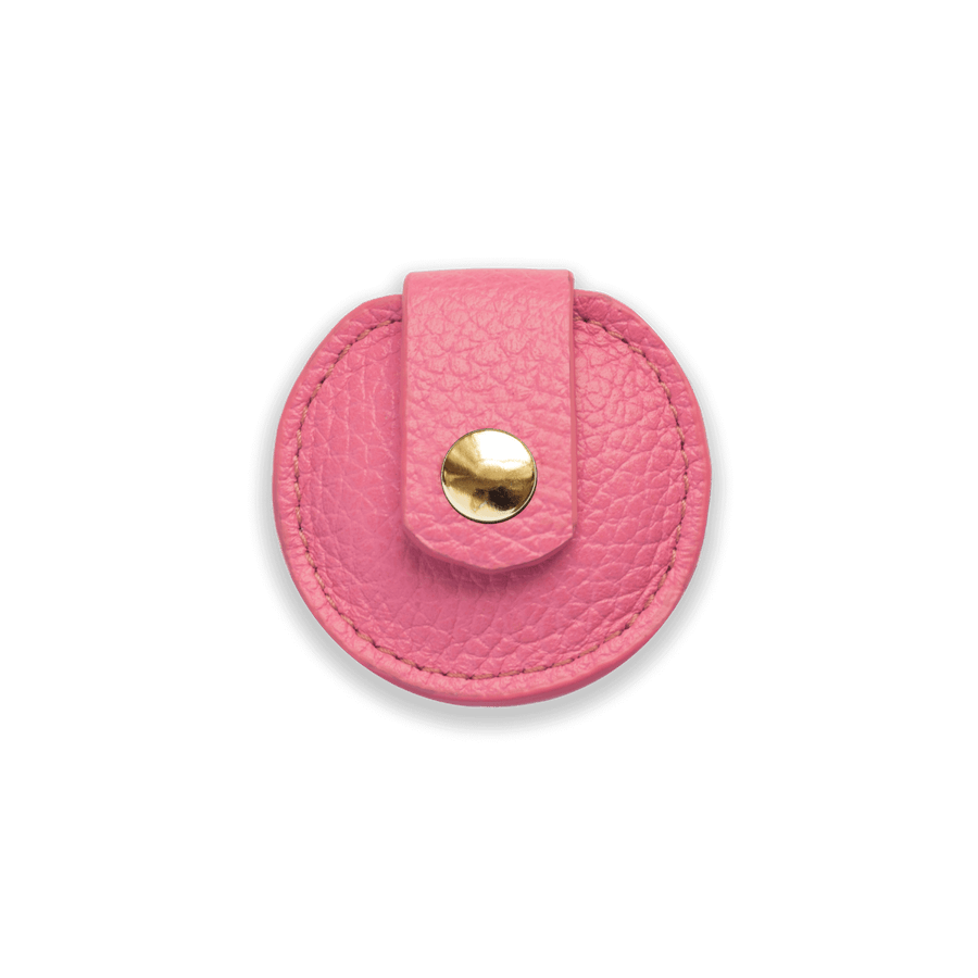 Leather AirTag Holder For Dog #style_rose-pink-leather