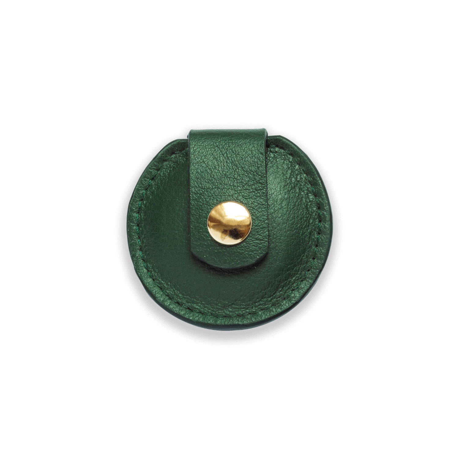 Leather Dog Airtag Holder #style_emerald-green-leather