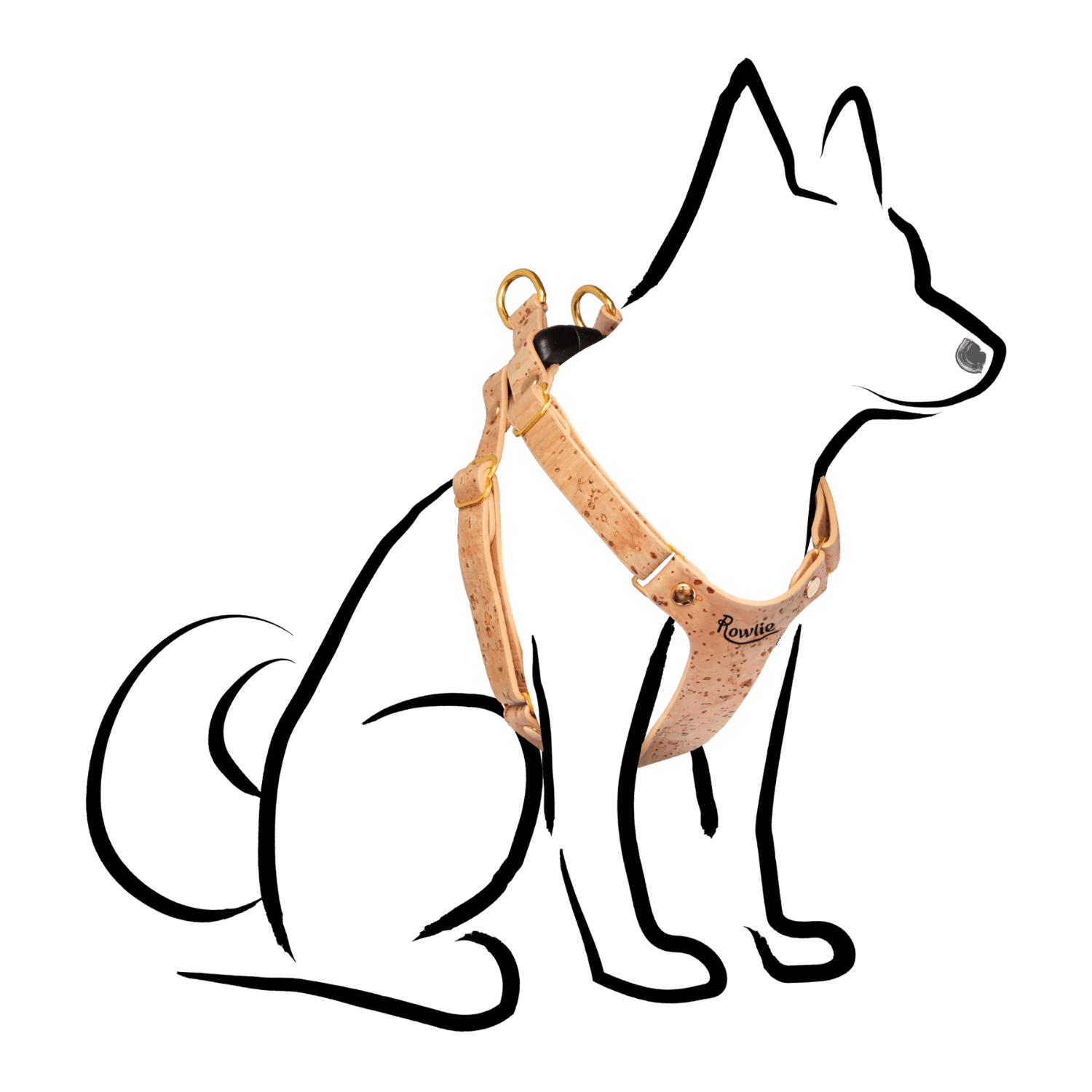 Small Dog Harness - Rowlie - Natural Cork #style_natural-vegan-cork
