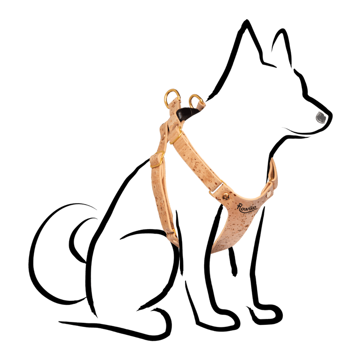 Small Dog Harness - Rowlie - Natural Cork #color_natural