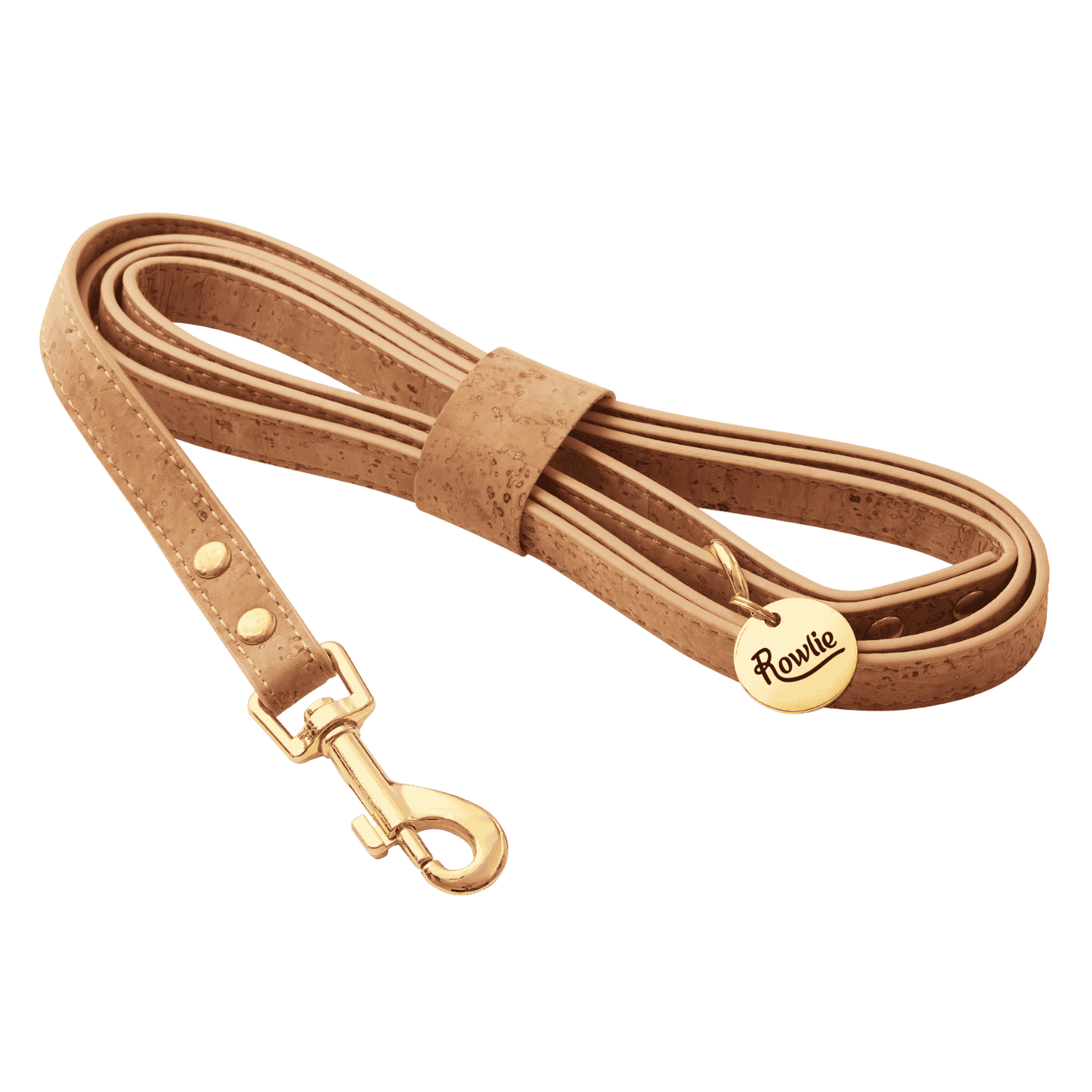 Leather Small Dog Leash - Rowlie #style_natural-vegan-cork