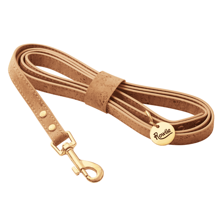 Leather Small Dog Leash - Rowlie #style_natural-vegan-cork
